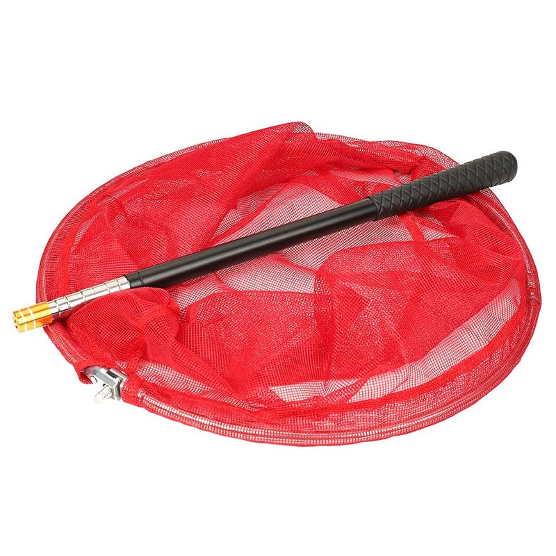 RESTCLOUD Bait Net and Fishing Landing Net with Telescoping Pole Handle Extends to 59 inches (Red) - Image 3